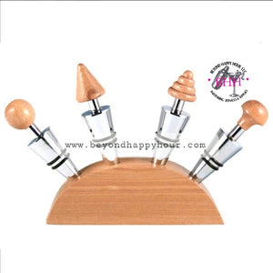 Wooden Wine Stopper Set